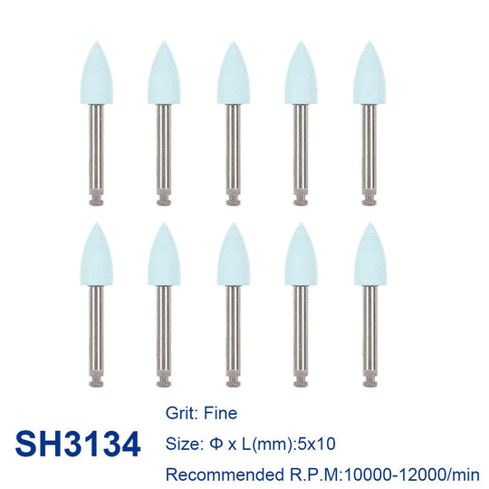 AZDENT 12pcs/10pcs/pack Dental Silicone Polishing Tip Grinding Heads Teeth Polisher RA Burs Dia. 2.35mm for Low Speed Handpiece - Health and Wellness Innovations