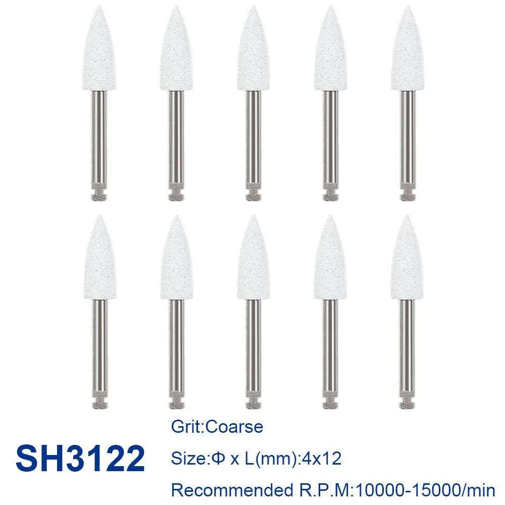 AZDENT 12pcs/10pcs/pack Dental Silicone Polishing Tip Grinding Heads Teeth Polisher RA Burs Dia. 2.35mm for Low Speed Handpiece - Health and Wellness Innovations