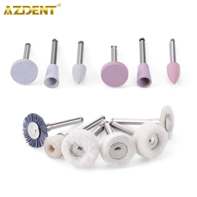 AZDENT 12PCS/Box Dental Composite Polishing Kit RA 2.35mm Polisher for Low Speed Hanpiece Porcelain Natural Teeth Nail Polishing - Health and Wellness Innovations