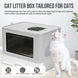 Foldable Cat Litter Box Front Entry & Top Exit Toilet Boxes with Massager Litter Scoop Enclosed Foldable Kitty Toilet - Health and Wellness Innovations