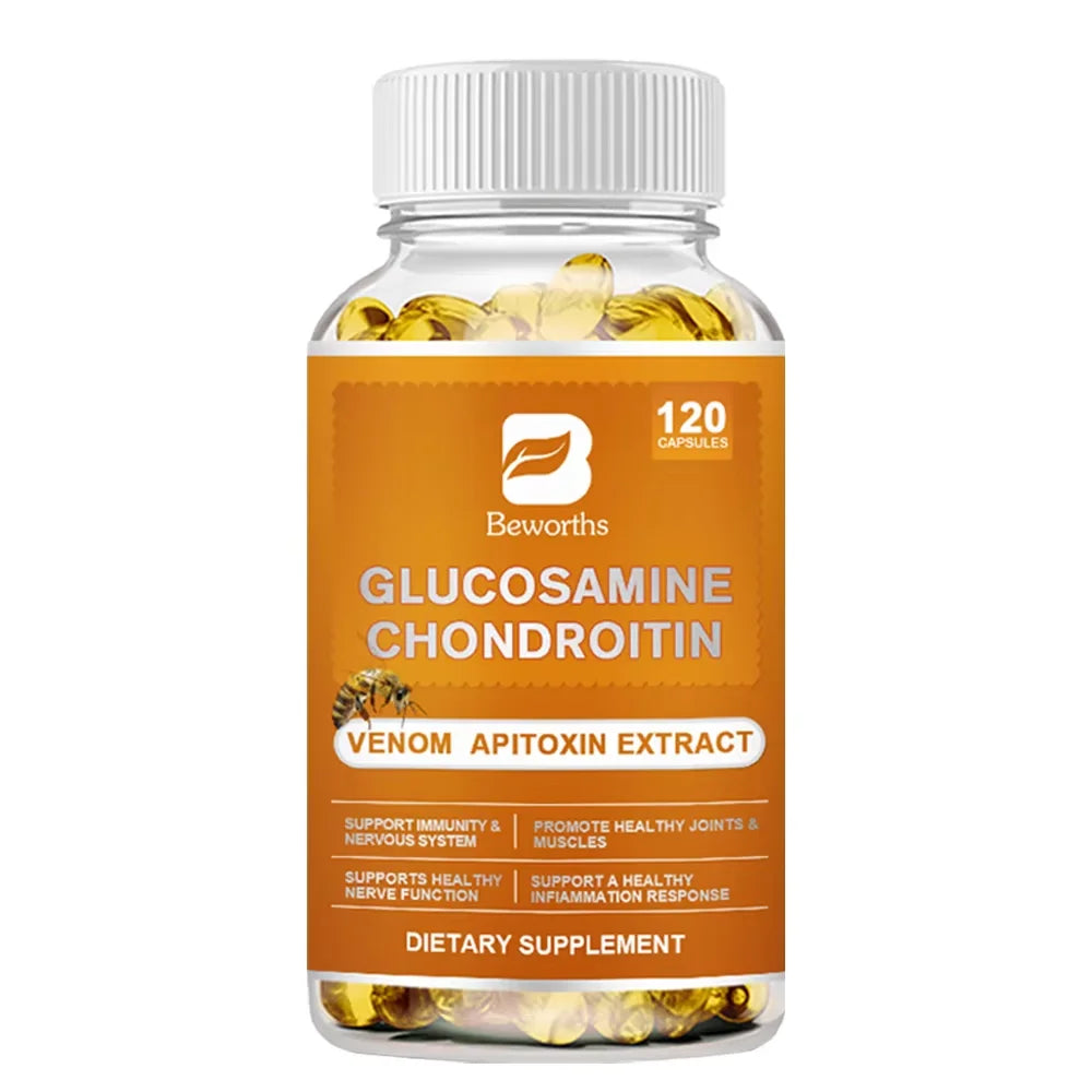 BEWORTHS Glucosamine Chondroitin Bee Venom Extract Capsules for Relieve Joint & Knee Pain Relieve Discomfort of Bones and Joint - Health and Wellness Innovations