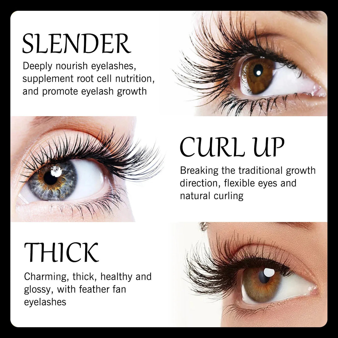 Eyelash Growth Serum Natural Curl Lengthening Lashes Lifting Liquid Volume Longer Thicker Fuller Nourishing Eyelashes Enhancer - Health and Wellness Innovations