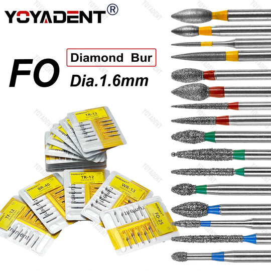 10Pcs/Pack FO Type Fine/Extra Fine/Coarse/Standard Dental Diamond Burs Dentistry Drills For High Speed Turbines Dia.1.6mm - Health and Wellness Innovations