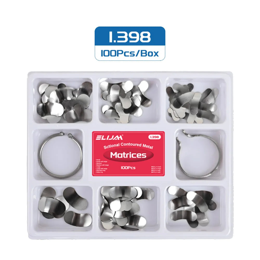 Dental Sectional Contoured Metal Matrices Matrix with Springclip No.1.330 Band Resin Clamping/Seperating Ring Dentist Tools - Health and Wellness Innovations