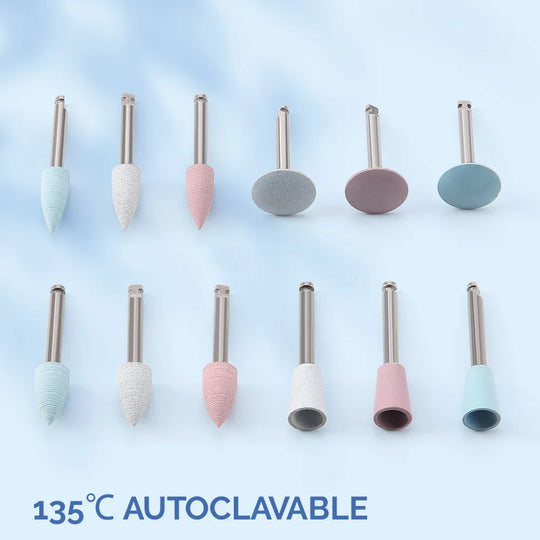 AZDENT 12PCS/Box Dental Composite Polishing Kit RA 2.35mm Polisher for Low Speed Hanpiece Porcelain Natural Teeth Nail Polishing - Health and Wellness Innovations