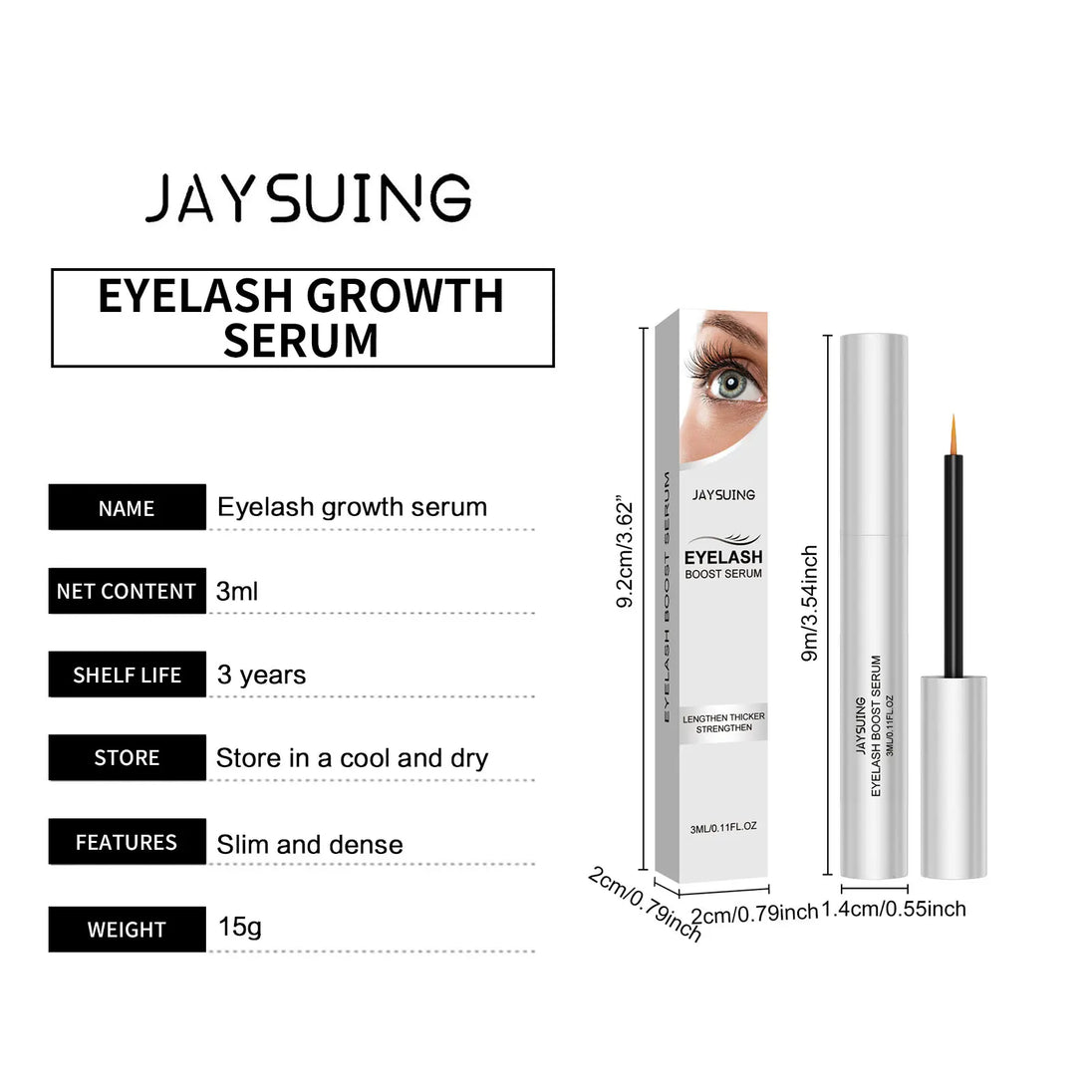 Eyelash Growth Serum Natural Curl Lengthening Lashes Lifting Liquid Volume Longer Thicker Fuller Nourishing Eyelashes Enhancer - Health and Wellness Innovations