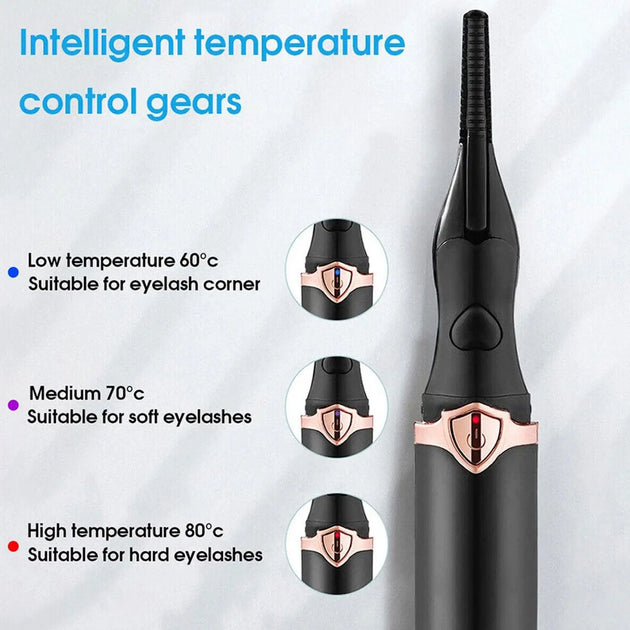 Portable 3 Temperature Mode Heated Eyelashes Curling Tool Electronic USB Natural Fake Eye Lash Curler Beauty Supplies - Health and Wellness Innovations