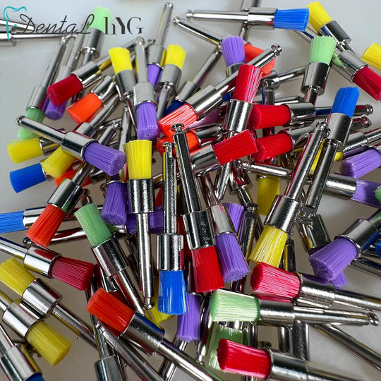 100pcs Dental Prophy Brushes Polishing Polisher Disposable Latch type Mixed color Plat Used for stain removal and polish - Health and Wellness Innovations