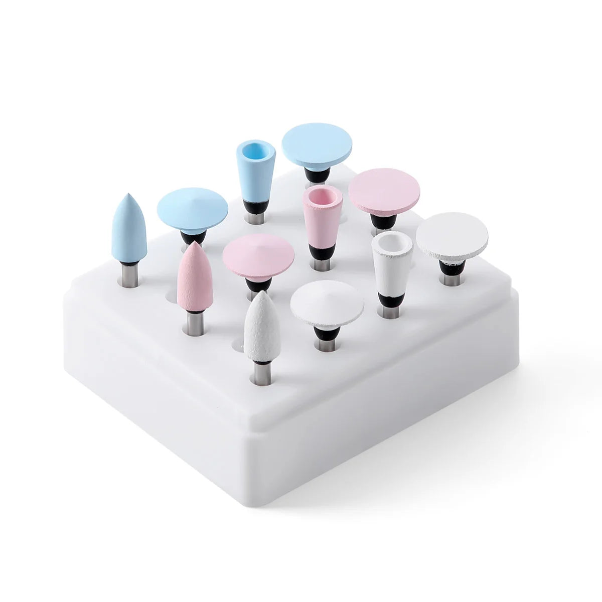 AZDENT 12Pcs/Set Dental Silicone Polishing Rubber Grinding Heads Teeth Polisher 2.35mm RA Finisher for Low Speed Handpiece - Health and Wellness Innovations