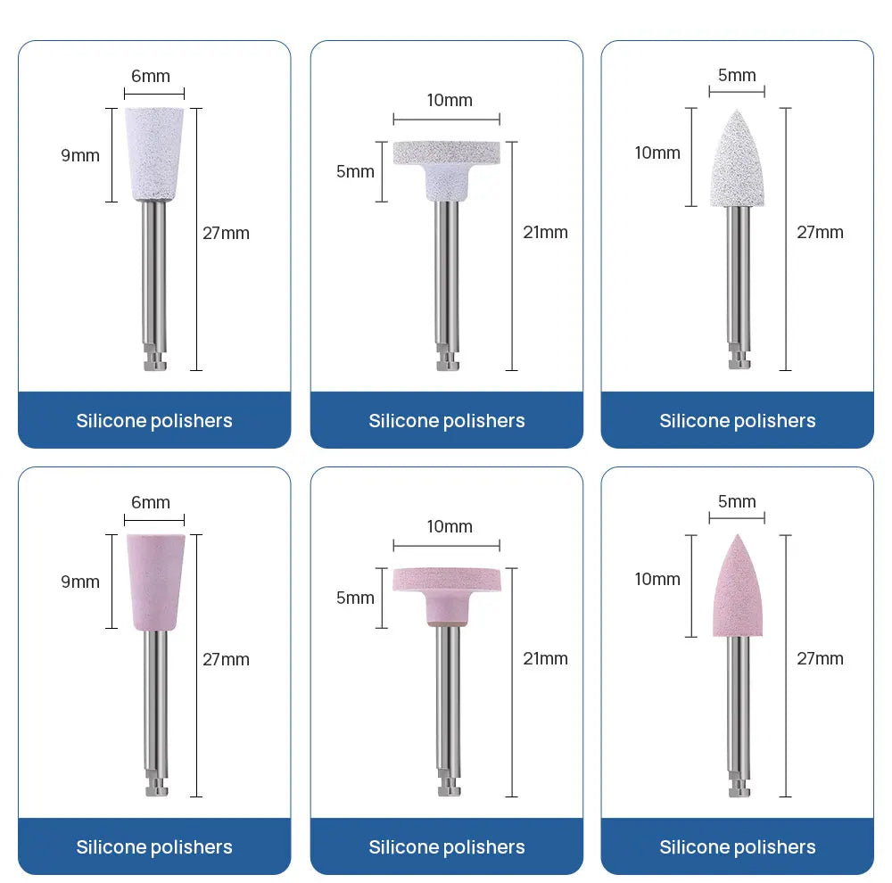 AZDENT 12PCS/Box Dental Composite Polishing Kit RA 2.35mm Polisher for Low Speed Hanpiece Porcelain Natural Teeth Nail Polishing - Health and Wellness Innovations
