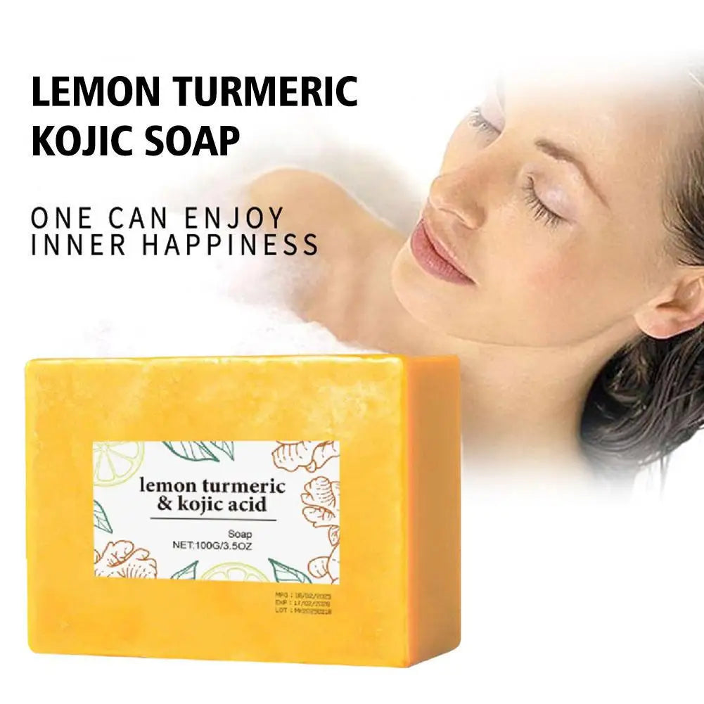 Natural Lemon Turmeric Kojic Acid Soap Skin Care for Dark Spots, Turmeric Soap for Face Wash Brighten Dark Spot Corrector - Health and Wellness Innovations