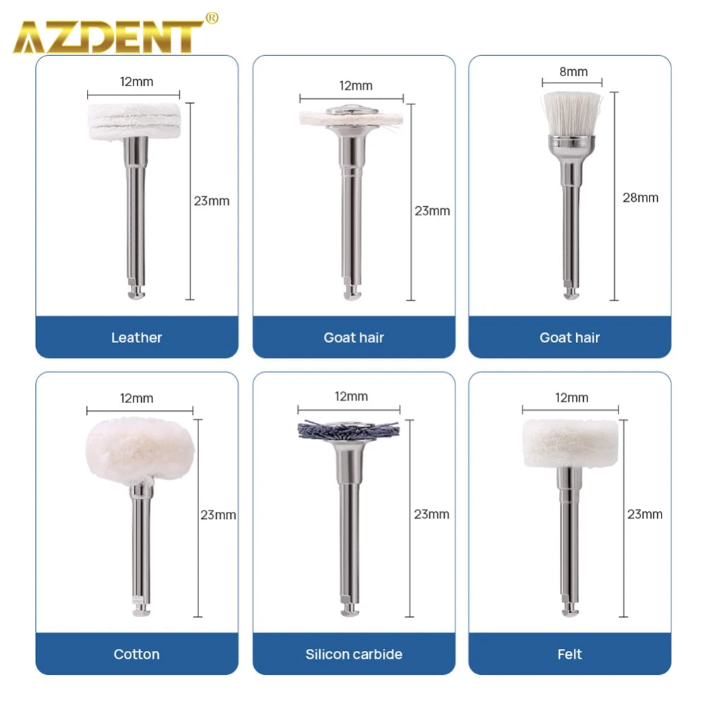 AZDENT 12PCS/Box Dental Composite Polishing Kit RA 2.35mm Polisher for Low Speed Hanpiece Porcelain Natural Teeth Nail Polishing - Health and Wellness Innovations
