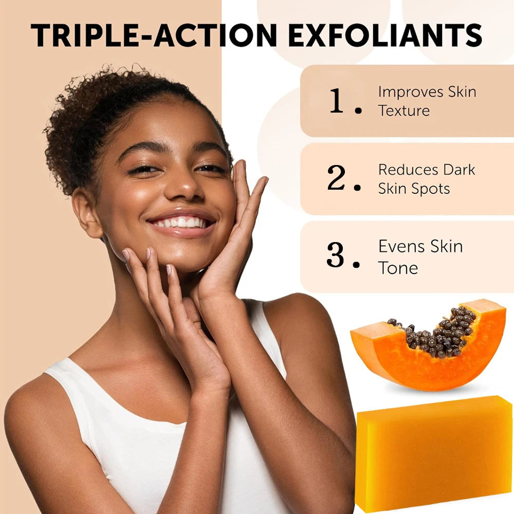 Kojic Acid Papaya Soap 100g, Whitening, Moisturizing, Handmade Skin Lightening Soap for Face & Body, Deep Cleansing, Hydrating - Health and Wellness Innovations