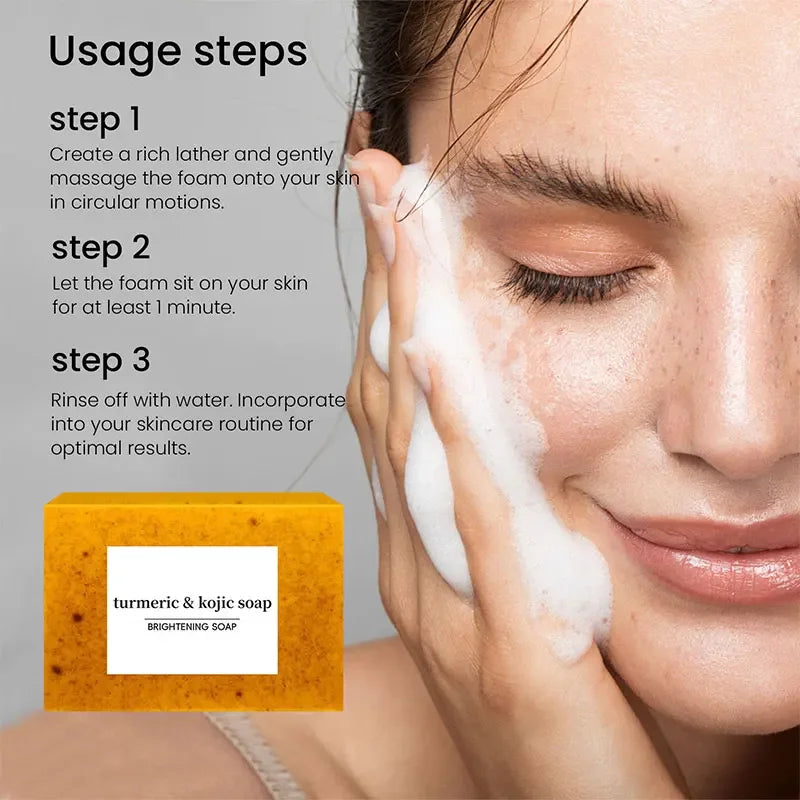 100g Turmeric Hand Made Soap Lemon Kojic Acid Soap Shower And Facial Soap Powerful Moisturizing And Cleansing Of The Skin - Health and Wellness Innovations