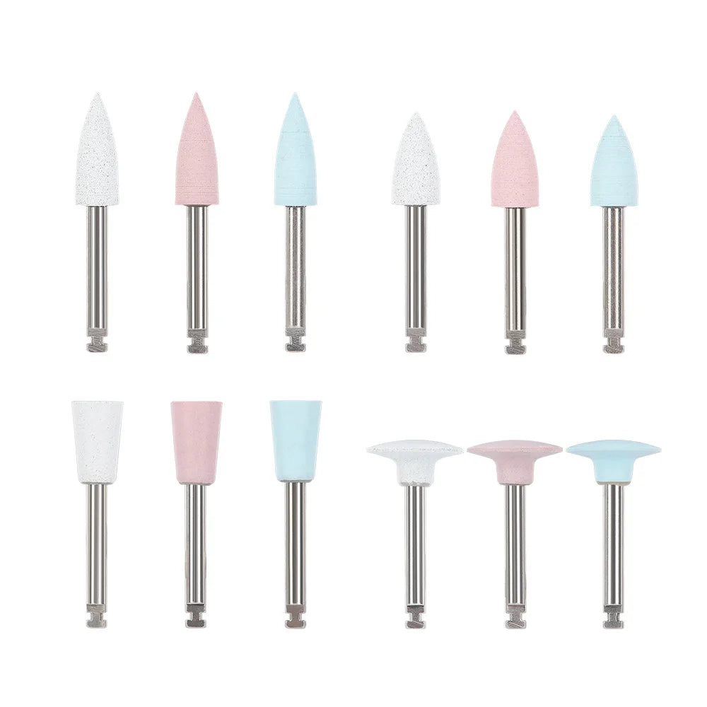 AZDENT 12pcs/10pcs/pack Dental Silicone Polishing Tip Grinding Heads Teeth Polisher RA Burs Dia. 2.35mm for Low Speed Handpiece - Health and Wellness Innovations