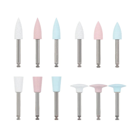 AZDENT 12pcs/10pcs/pack Dental Silicone Polishing Tip Grinding Heads Teeth Polisher RA Burs Dia. 2.35mm for Low Speed Handpiece - Health and Wellness Innovations