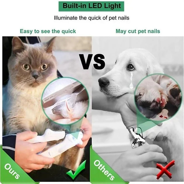 Pet Nail Clippers With LED Light Dogs Cat Nail Scissors Professional Trimmer Tool Care Grooming Supplies - Health and Wellness Innovations
