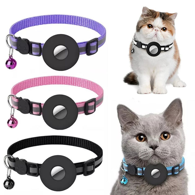 Reflective Collar Waterproof Holder Case For Airtag Air Tag Airtags Protective Cover Cat Dog Kitten Puppy Nylon Collar - Health and Wellness Innovations