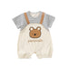 Cartoon Bear Print Baby Short Sleeve Rompers - Health and Wellness Innovations