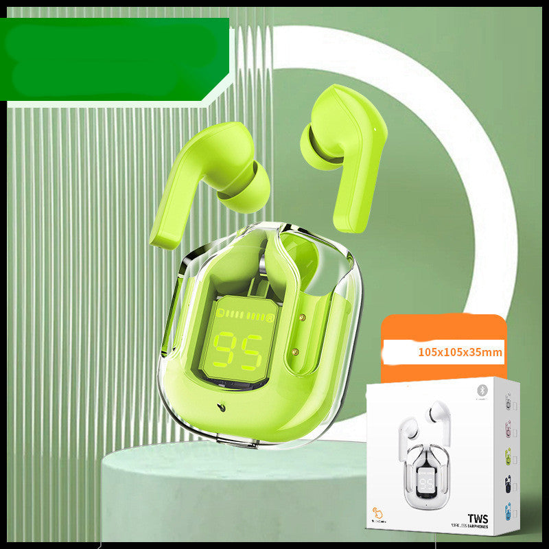 New Mini Transparent Wireless Bluetooth Headset Digital Display ENC Noise Reduction True Wireless Sports Music - Health and Wellness Innovations