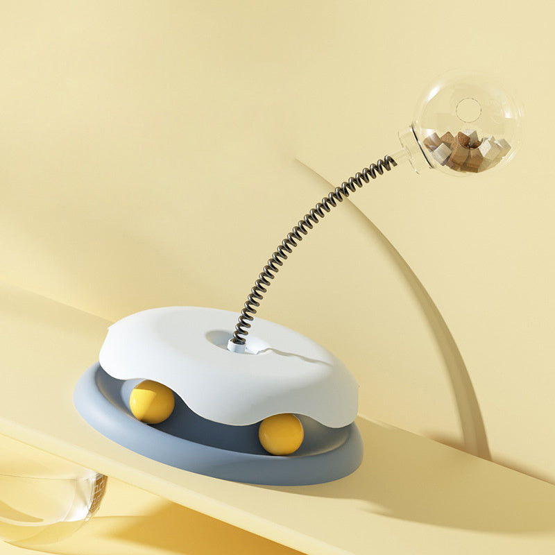 Cat Leakage Food 2 In 1 Toys Turntable Ball Toys Kitten Funny Cat Training Spring Ball Cat Supplies Pet Products - Health and Wellness Innovations