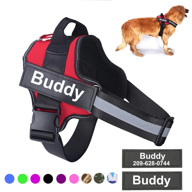 Personalized Dog Harness NO PULL Reflective Breathable Adjustable Pet Harness Vest For Small Large Dog Custom Patch Pet Supplies - Health and Wellness Innovations