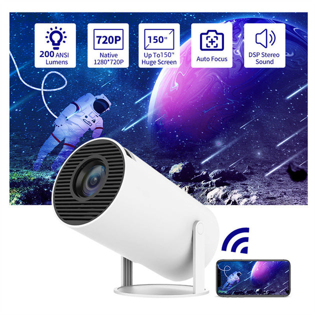 Portable Projector Small Straight Projector For Home Use 180 Degrees Projection Angle Automatic Focus Home Video Projector - Health and Wellness Innovations