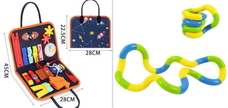 New Busy Book Children's Busy Board Dressing And Buttoning Learning Baby Early Education Preschool Sensory Learning Toy - Health and Wellness Innovations