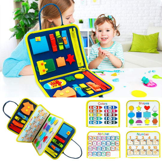 New Busy Book Children's Busy Board Dressing And Buttoning Learning Baby Early Education Preschool Sensory Learning Toy - Health and Wellness Innovations