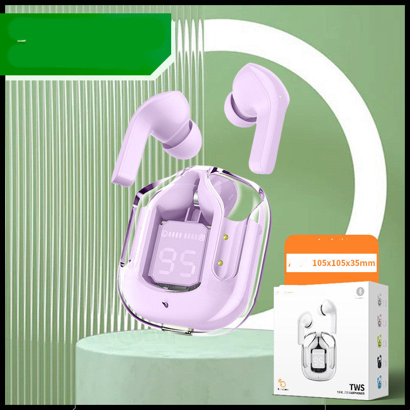 New Mini Transparent Wireless Bluetooth Headset Digital Display ENC Noise Reduction True Wireless Sports Music - Health and Wellness Innovations