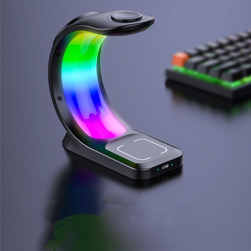4 In 1 Magnetic Wireless Charger Fast Charging For Smart Phone Atmosphere Light Charging Station For Airpods Pro I-phone Watch - Health and Wellness Innovations
