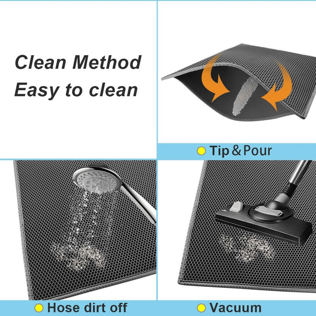 Kitty Cat Litter Mat Trapping Honeycomb Double Layer Design Waterproof Double Layer EVA Cat Litter Pad Waterproof Non-slip Sand Basin Filter Kitten Dog Washable Mattress - Health and Wellness Innovations