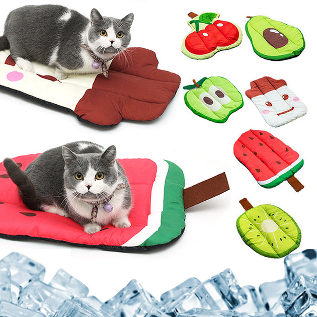 Dog Cooling Mat Pet Beds Cat Rug Ice Silk Pet Self Cooling Pad Blanket Summer Washable Oxford Farbric Cooling Down Summer Fruit - Health and Wellness Innovations