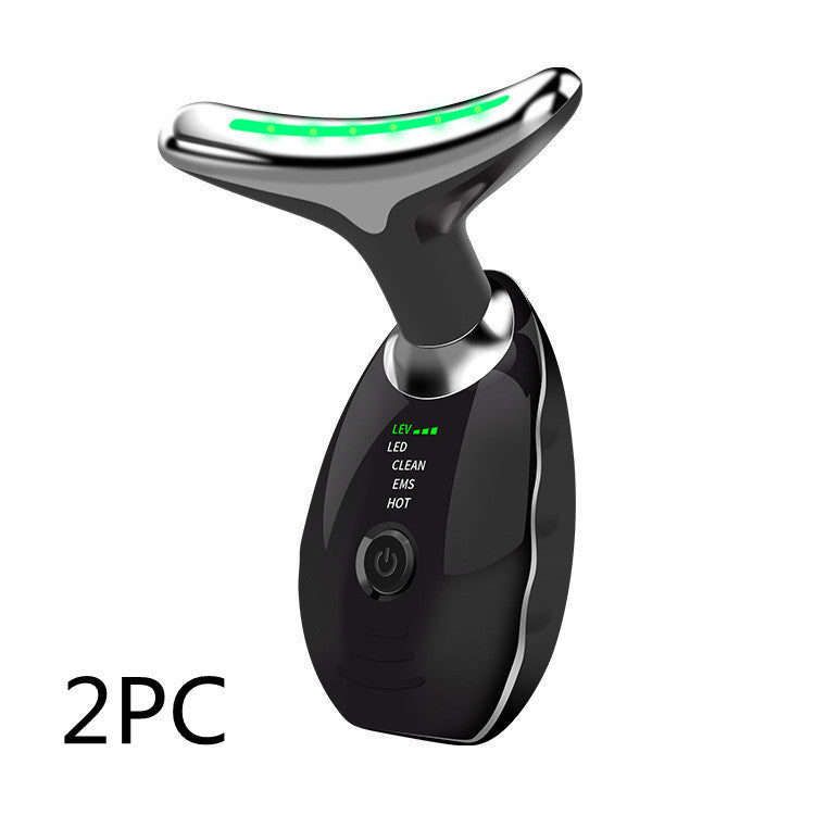 Neck Face Beauty Device Colorful LED Photon Therapy Skin Tighten Reduce Double Chin Anti Wrinkle Remove Lifting Massager - Health and Wellness Innovations
