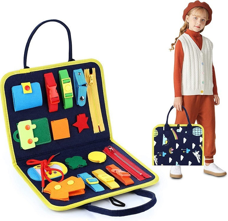 New Busy Book Children's Busy Board Dressing And Buttoning Learning Baby Early Education Preschool Sensory Learning Toy - Health and Wellness Innovations