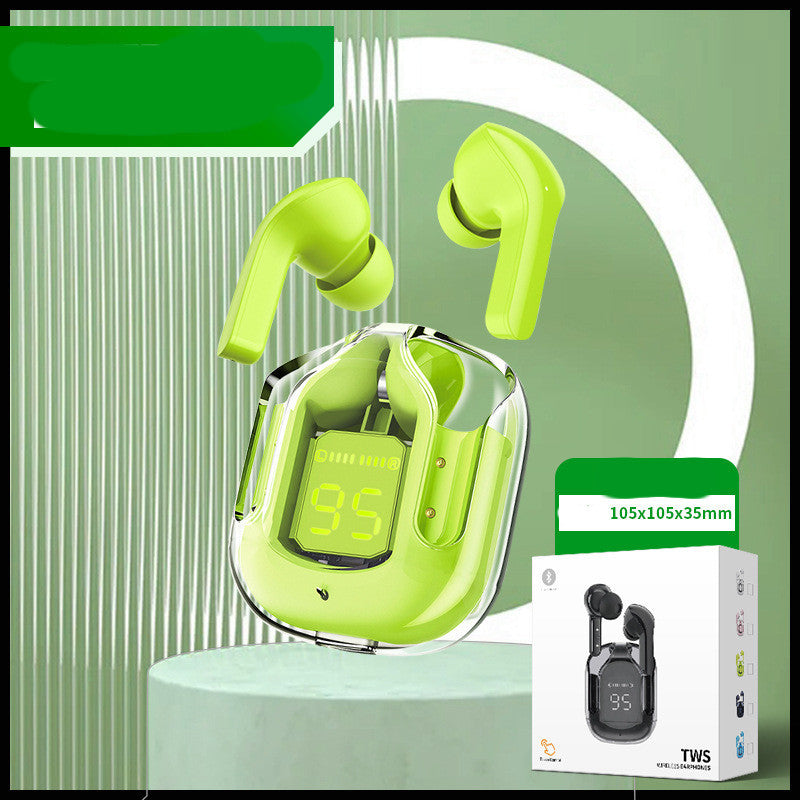 New Mini Transparent Wireless Bluetooth Headset Digital Display ENC Noise Reduction True Wireless Sports Music - Health and Wellness Innovations