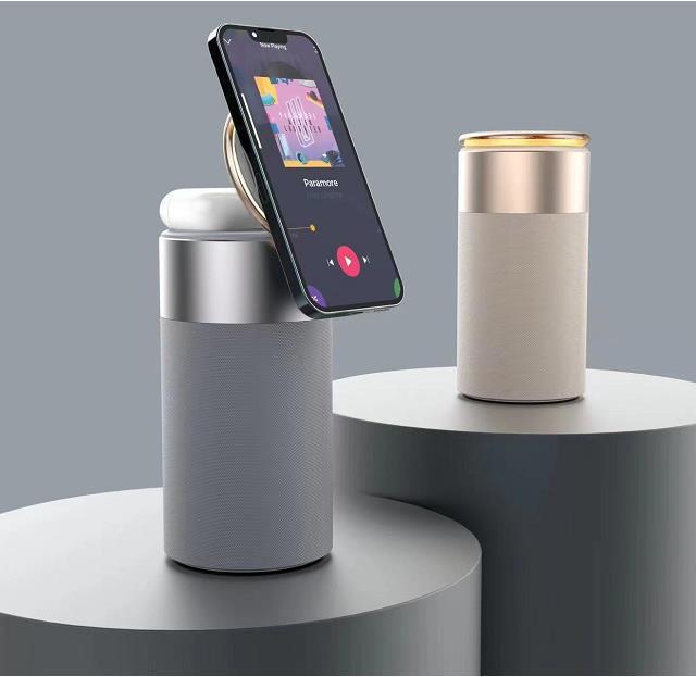 3 In 1 Multi-Function IPhone And AirPods Wireless Charger Portable Bluetooth Speaker With Touch Lamp For Home And Office - Health and Wellness Innovations