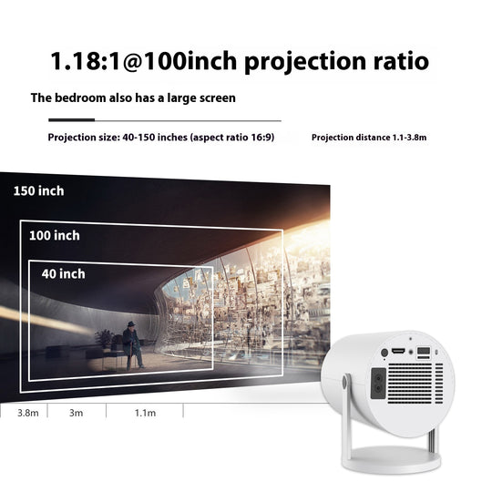 Portable Projector Small Straight Projector For Home Use 180 Degrees Projection Angle Automatic Focus Home Video Projector - Health and Wellness Innovations