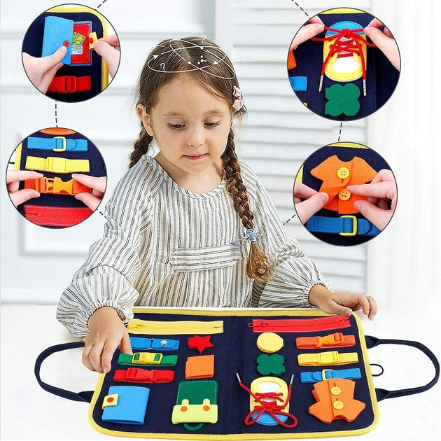 New Busy Book Children's Busy Board Dressing And Buttoning Learning Baby Early Education Preschool Sensory Learning Toy - Health and Wellness Innovations